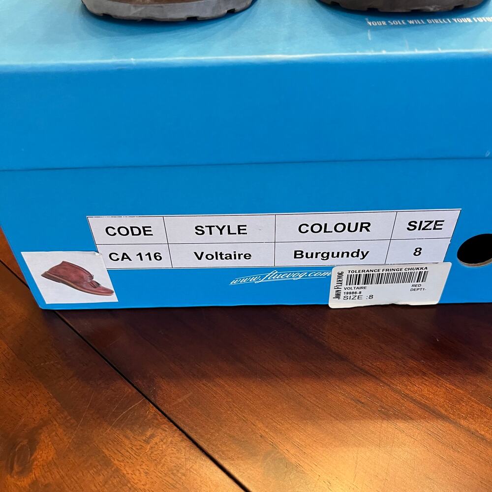 Fluevog "Voltaire" Chukka Boot with Fringe, Size 8 - Picture 3 of 4